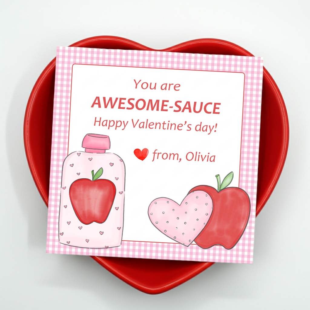 Valentine Tags & Stickers - Applesauce
