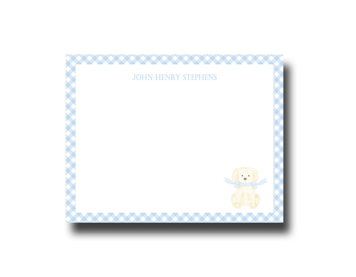 Personalized Note Cards - Blue Puppy