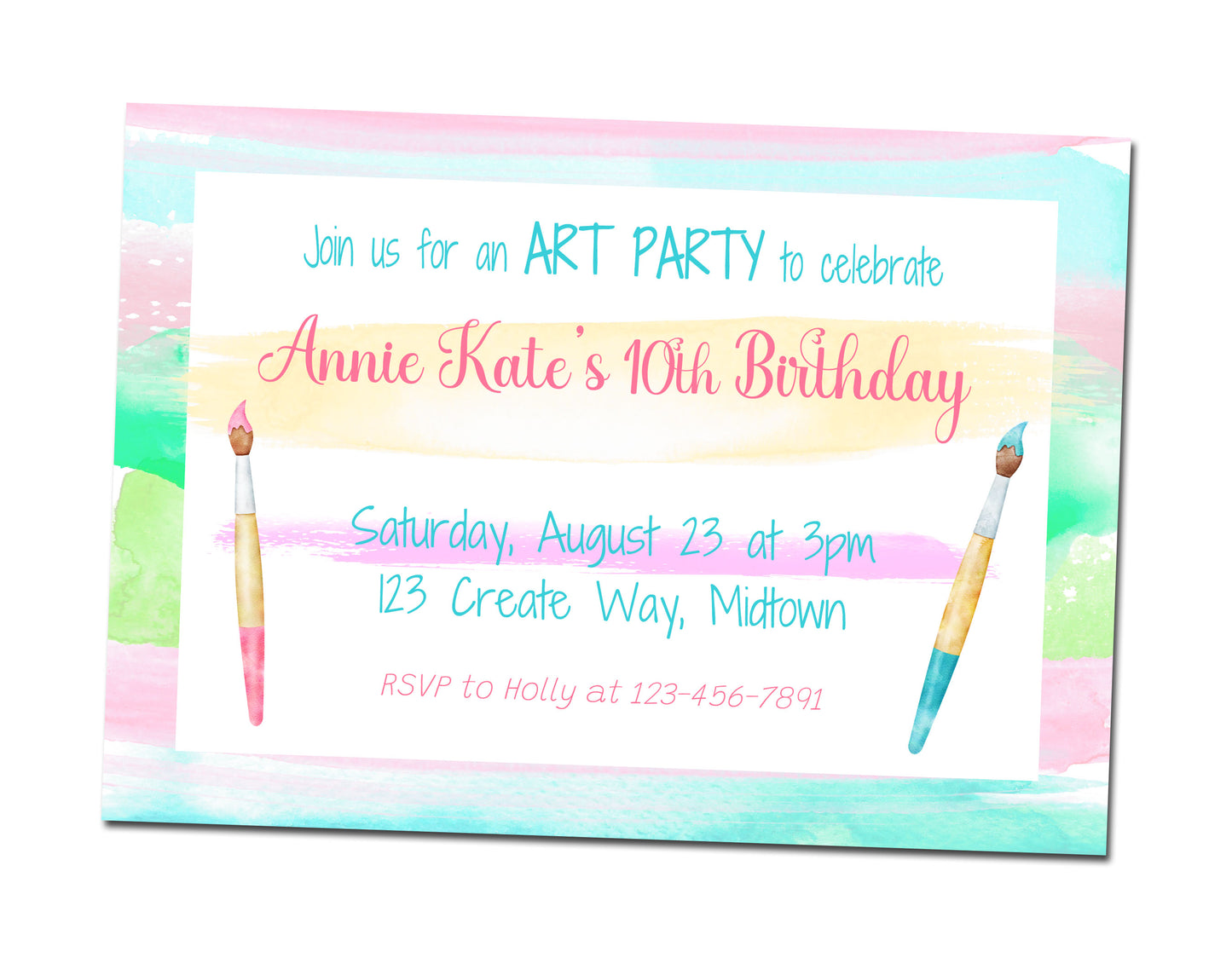 Birthday Invitations, Art Party