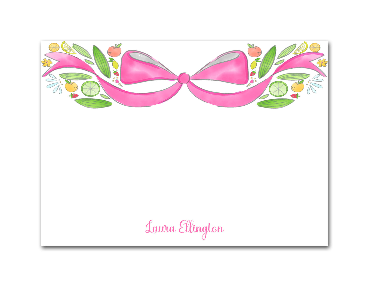 Personalized Note Cards Fruit Bow