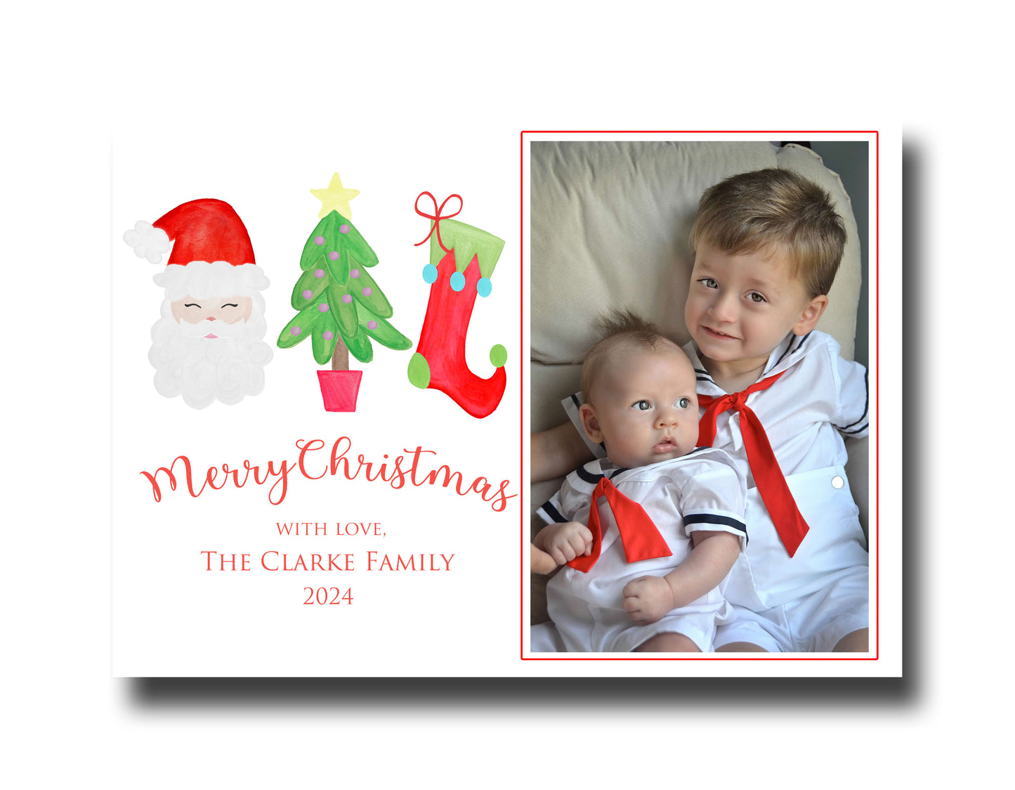 Christmas Cards - Santa, Tree & Stocking