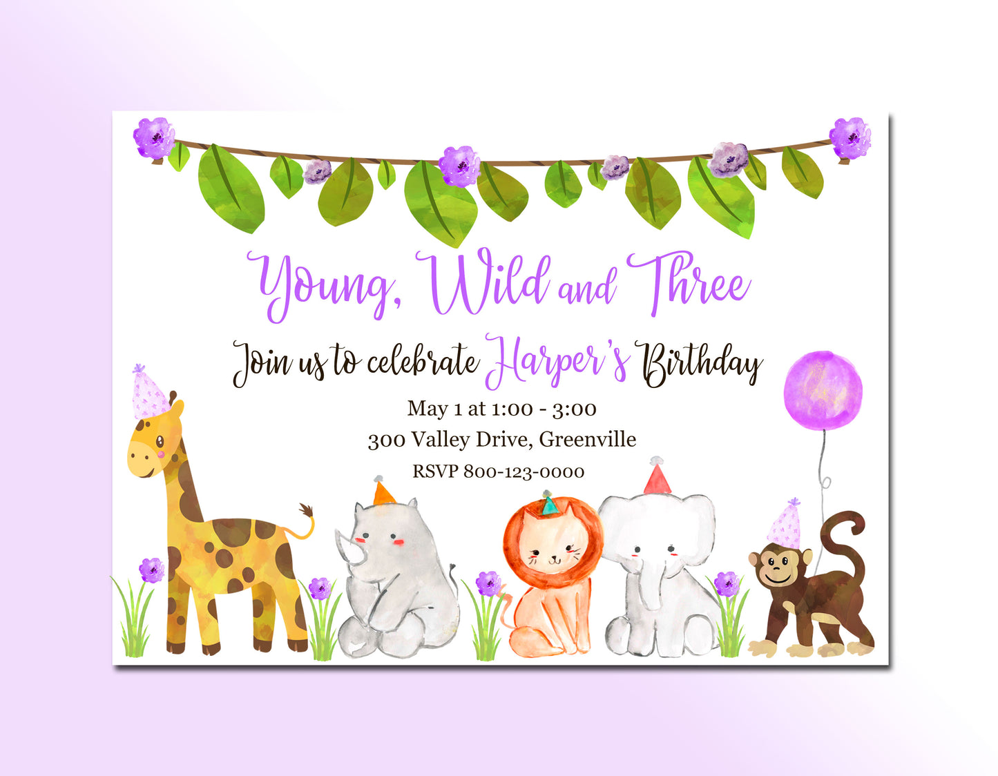 Birthday Invitations, Animals