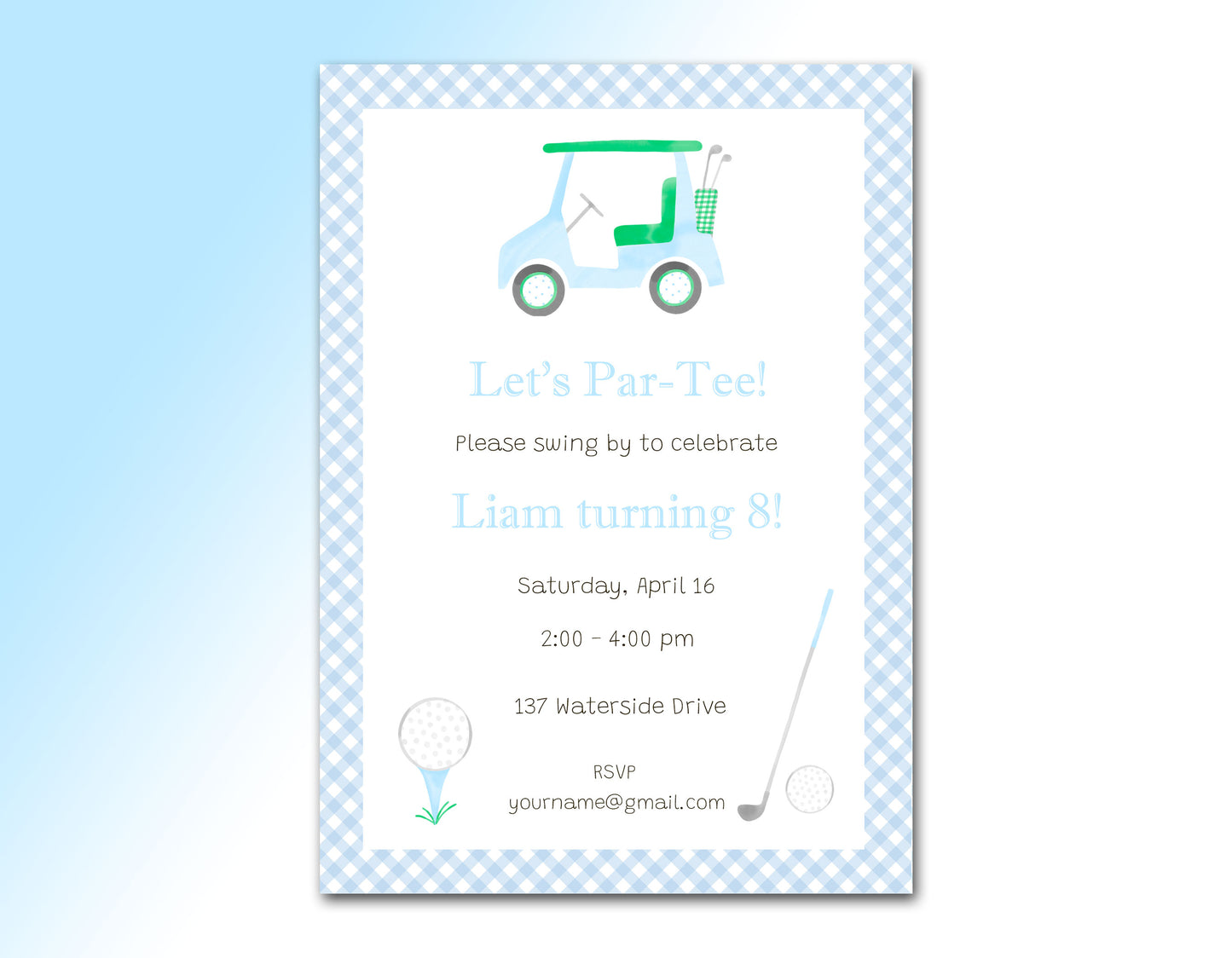 Birthday Invitations - Golf Partee