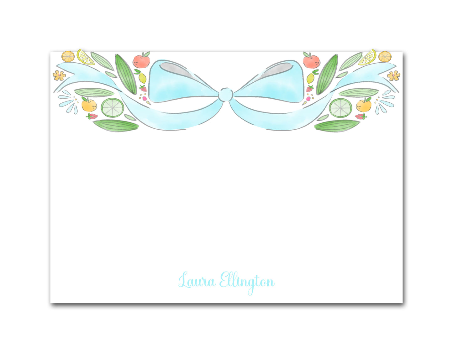 Personalized Note Cards - Fruit Bow