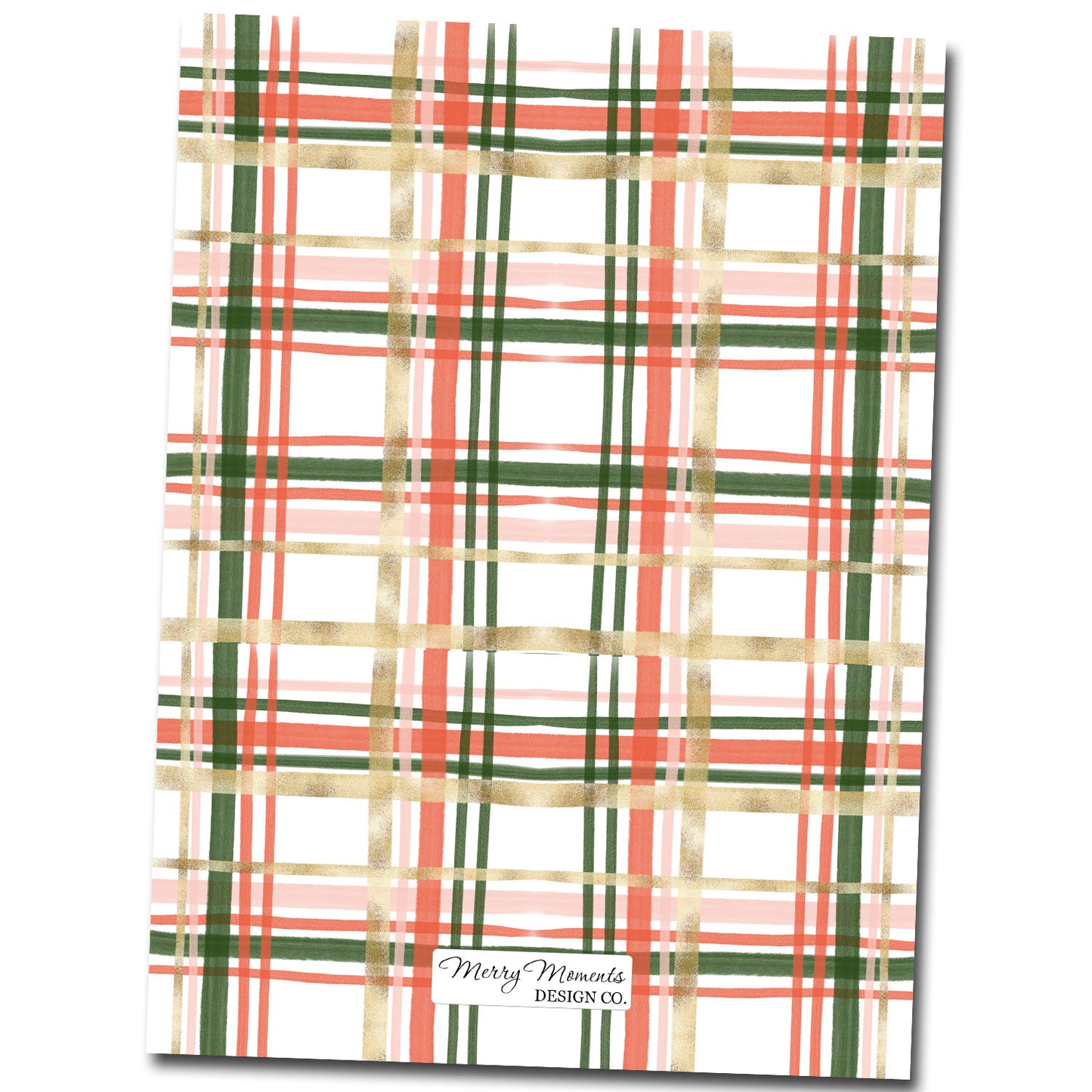 Christmas Cards - Coral Plaid