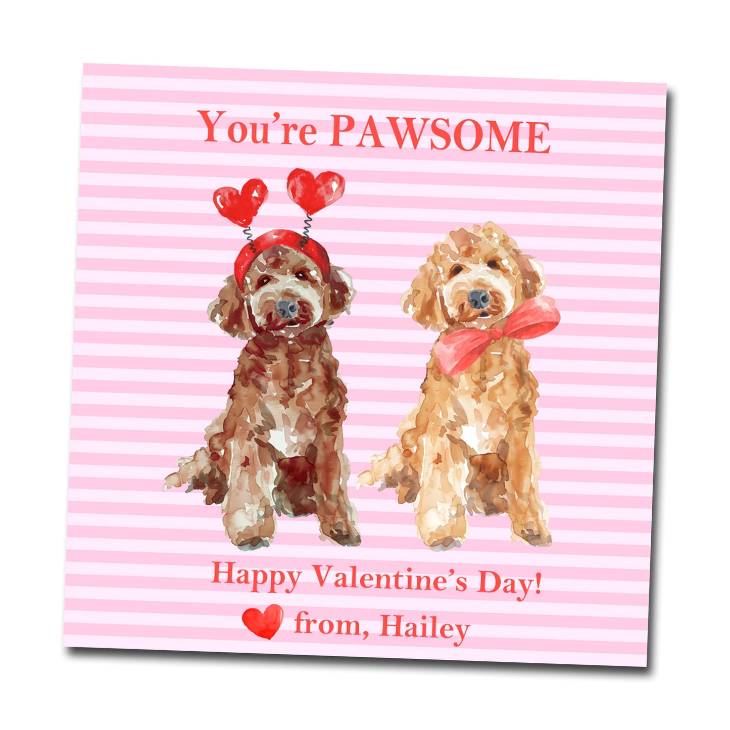 Valentine Tags & Stickers - Goldendoodles