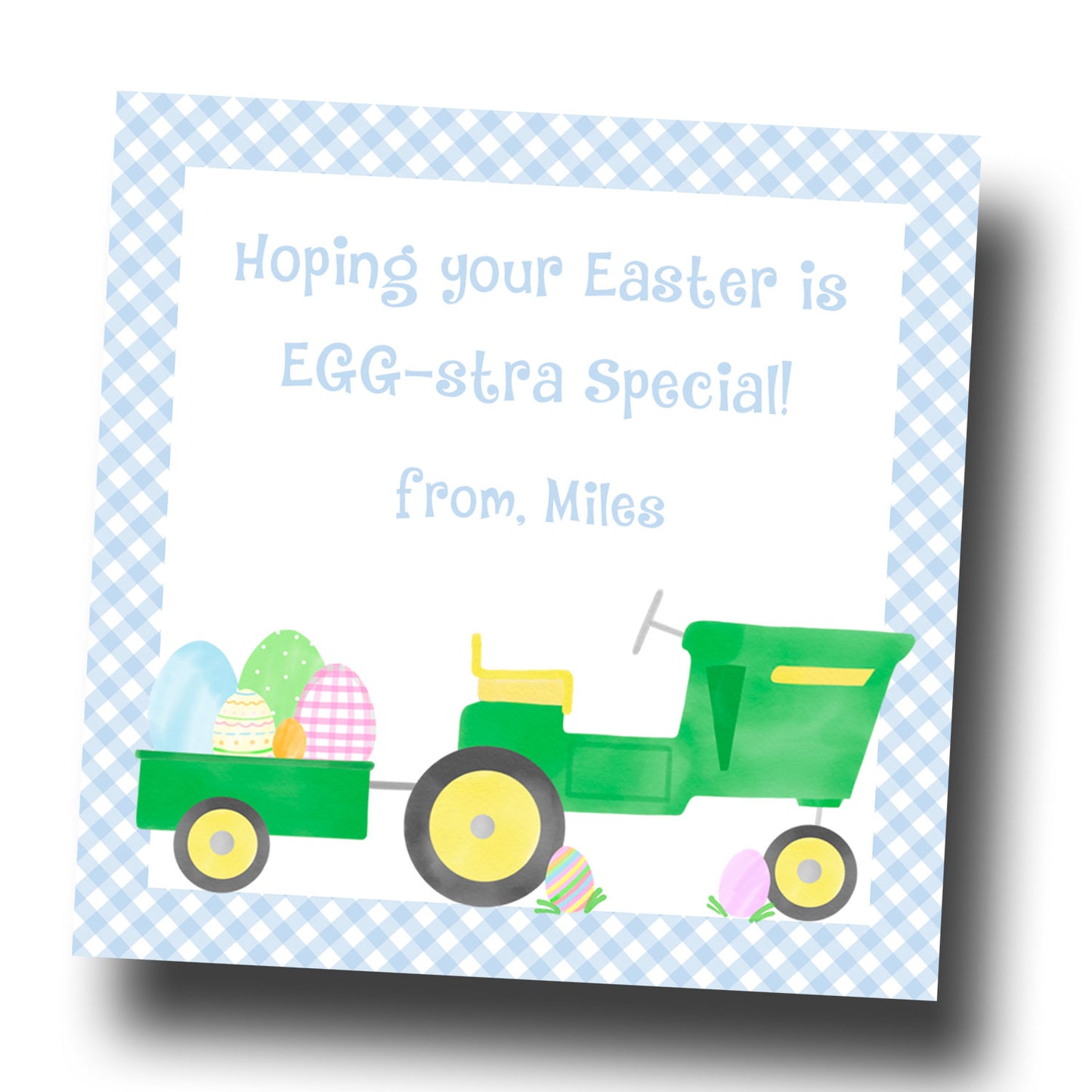 Easter Tags & Stickers - Eggstra Special Tractor