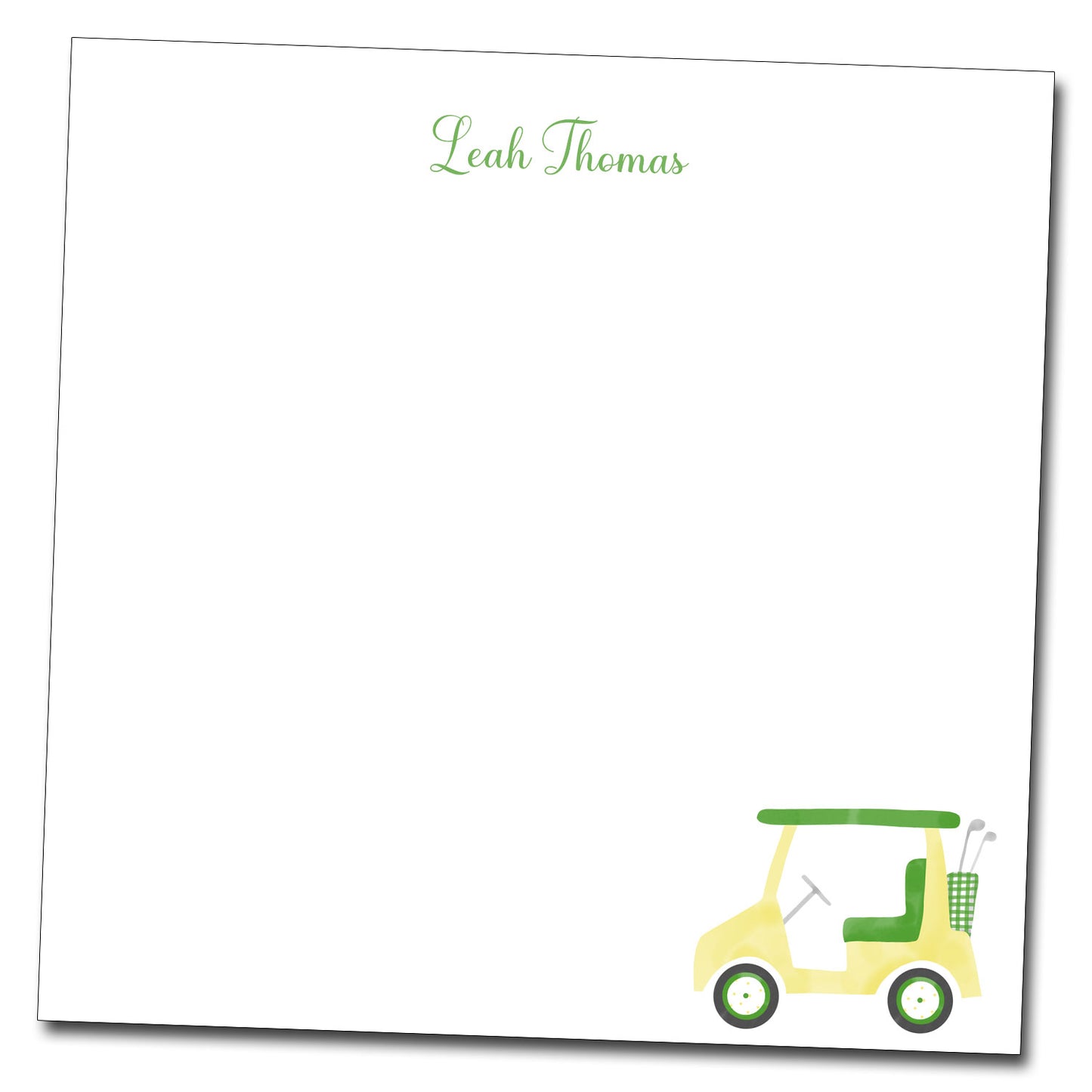 Personalized Notepad - Golf Cart