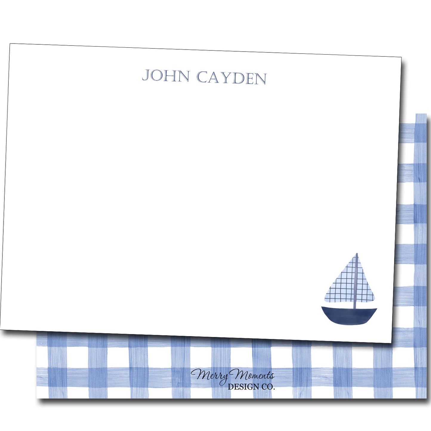 Personalized Note Cards - Sailboat