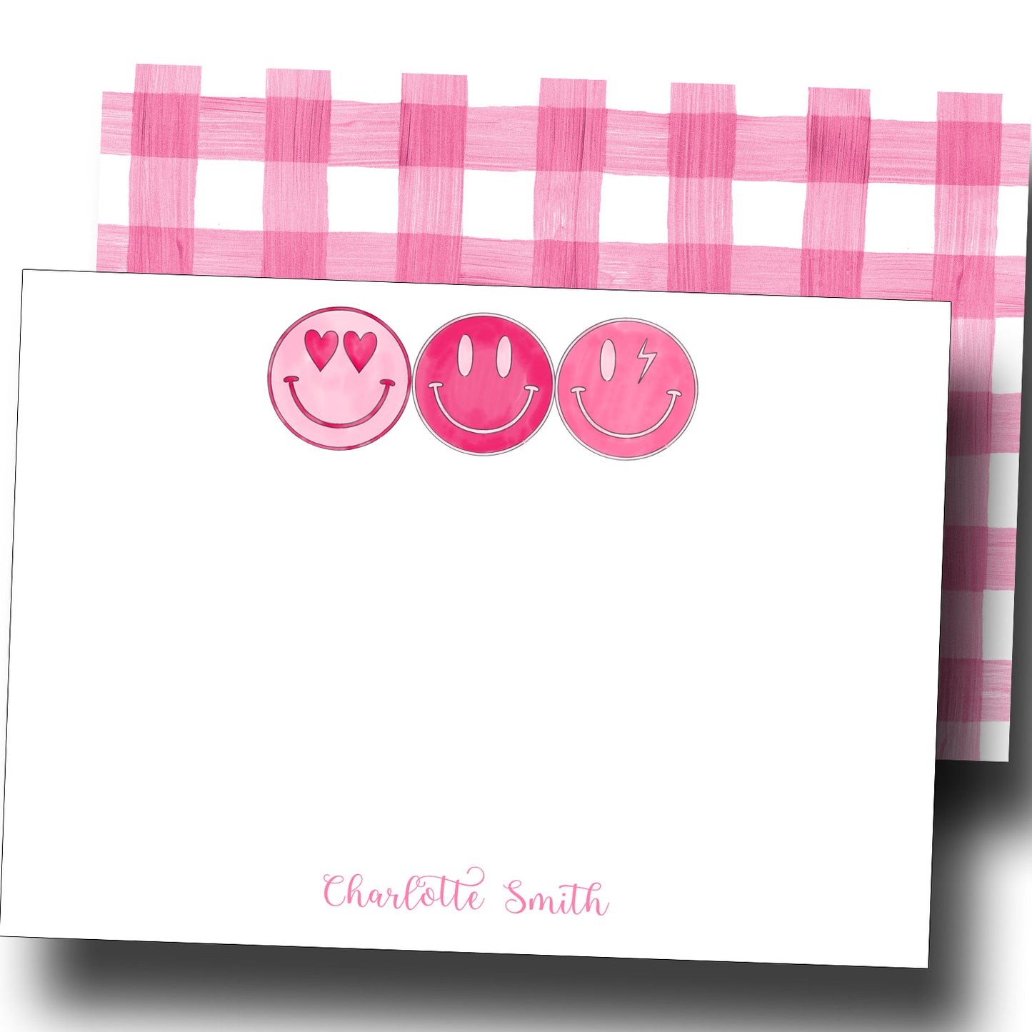 Personalized Note Cards - Smiley Faces