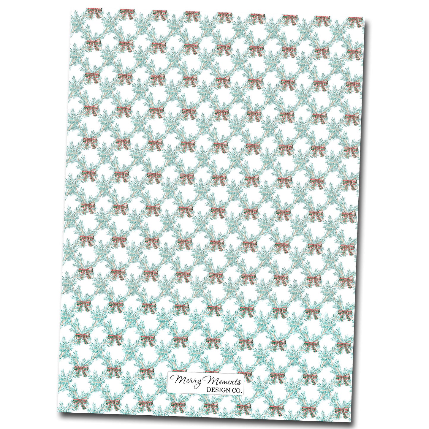 Christmas Cards - Plaid Bow Garland