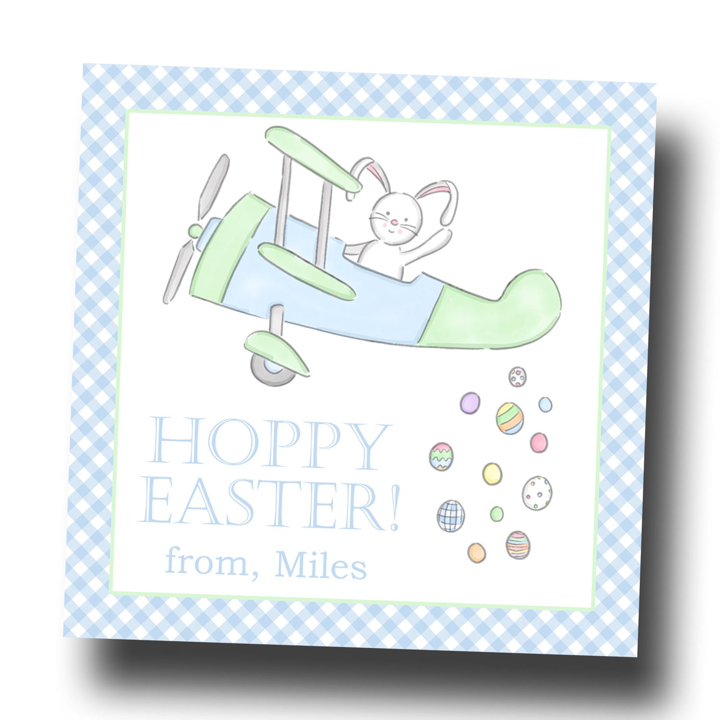 Easter Tags & Stickers - Hoppy Easter Airplane