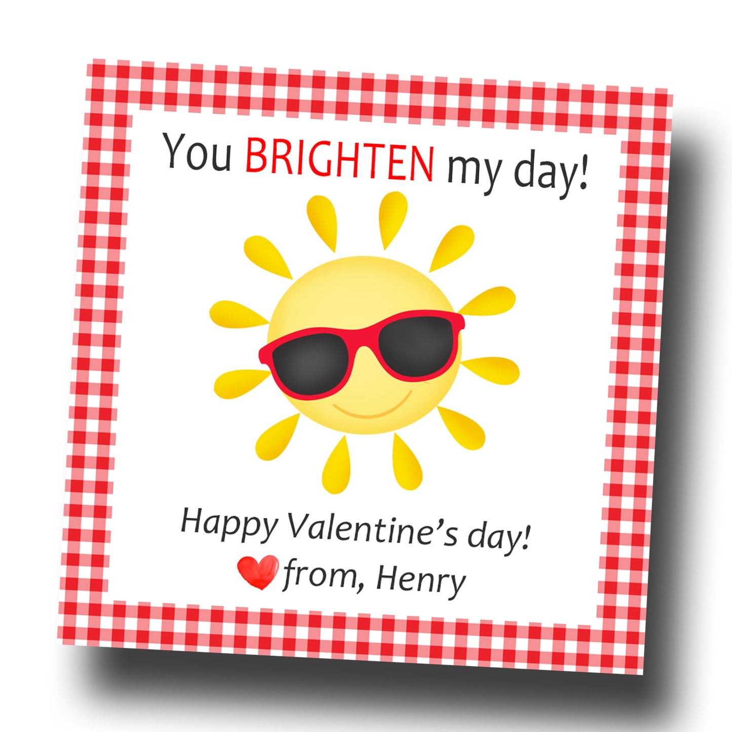 Valentine Tags & Stickers - Brighten my day