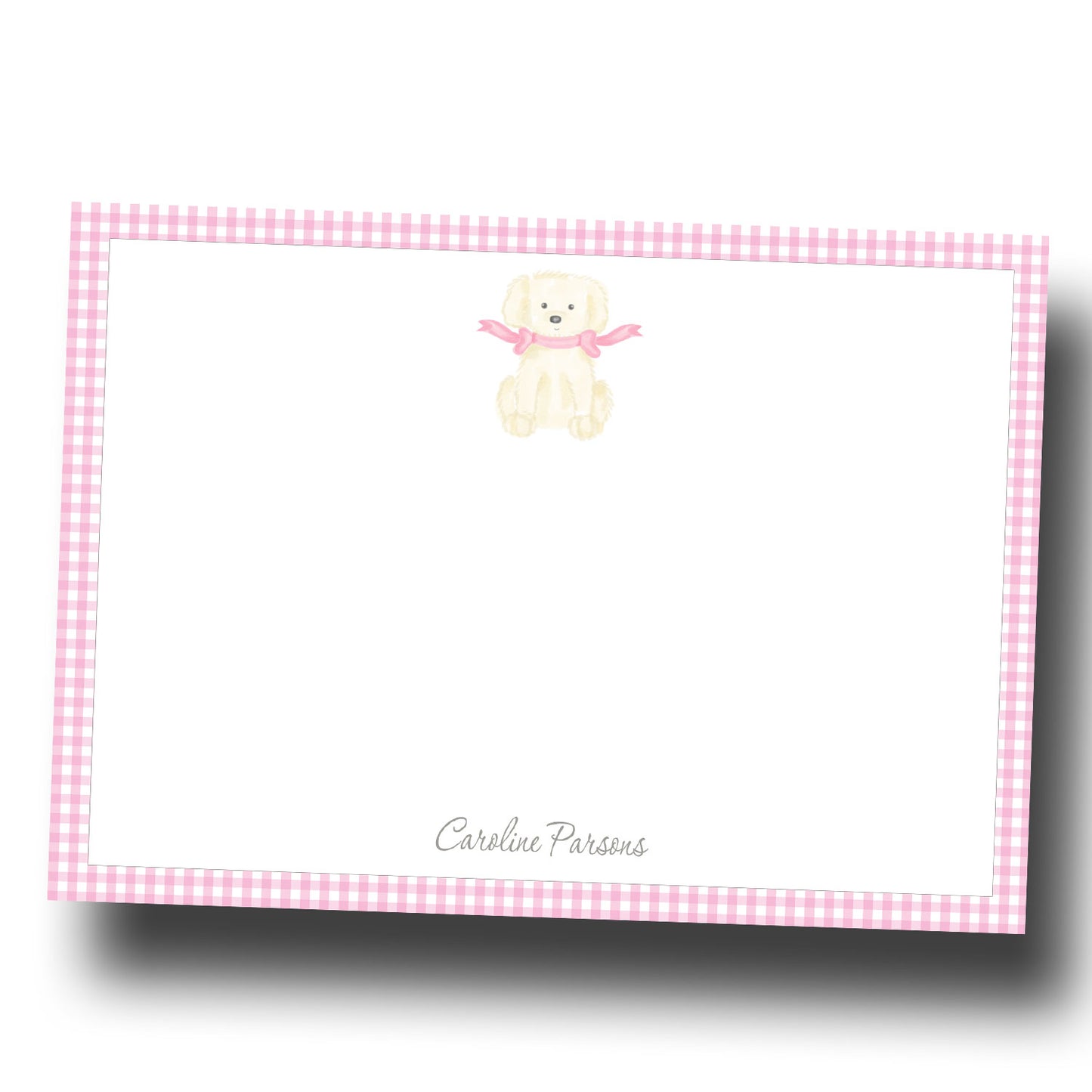 Personalized Note Cards - Pink Puppy