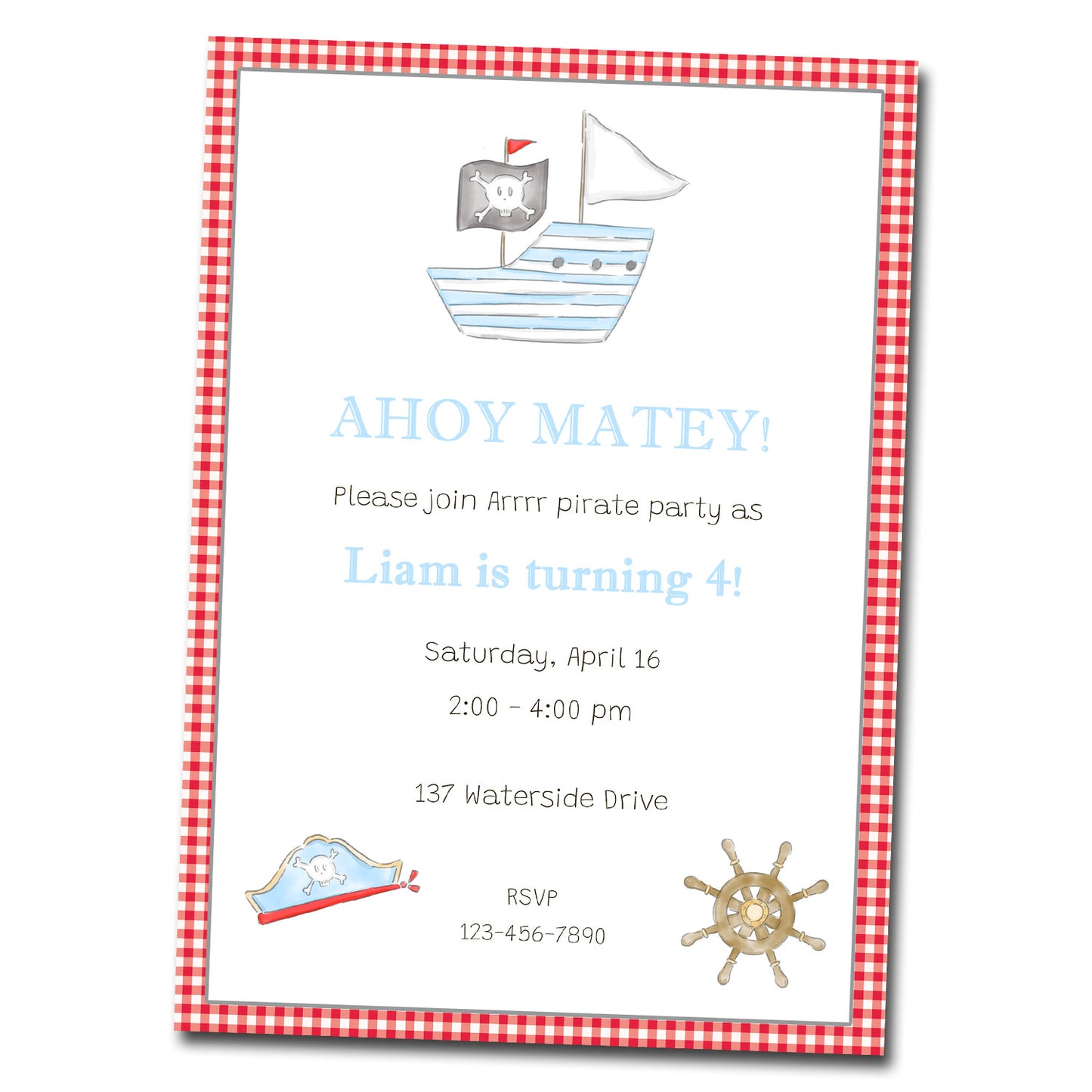 Birthday Invitations, Pirate