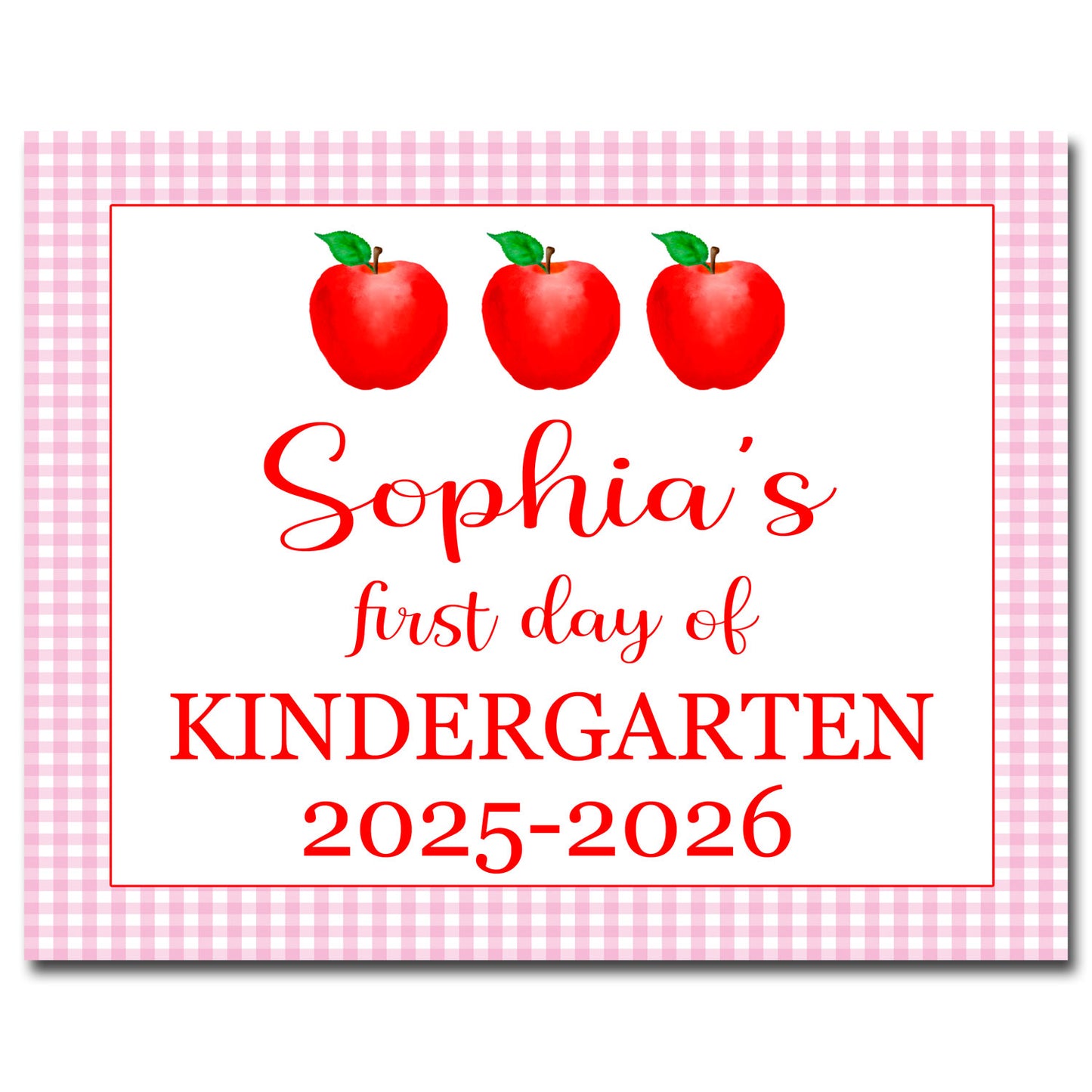 First & Last Day School Sign - Apples