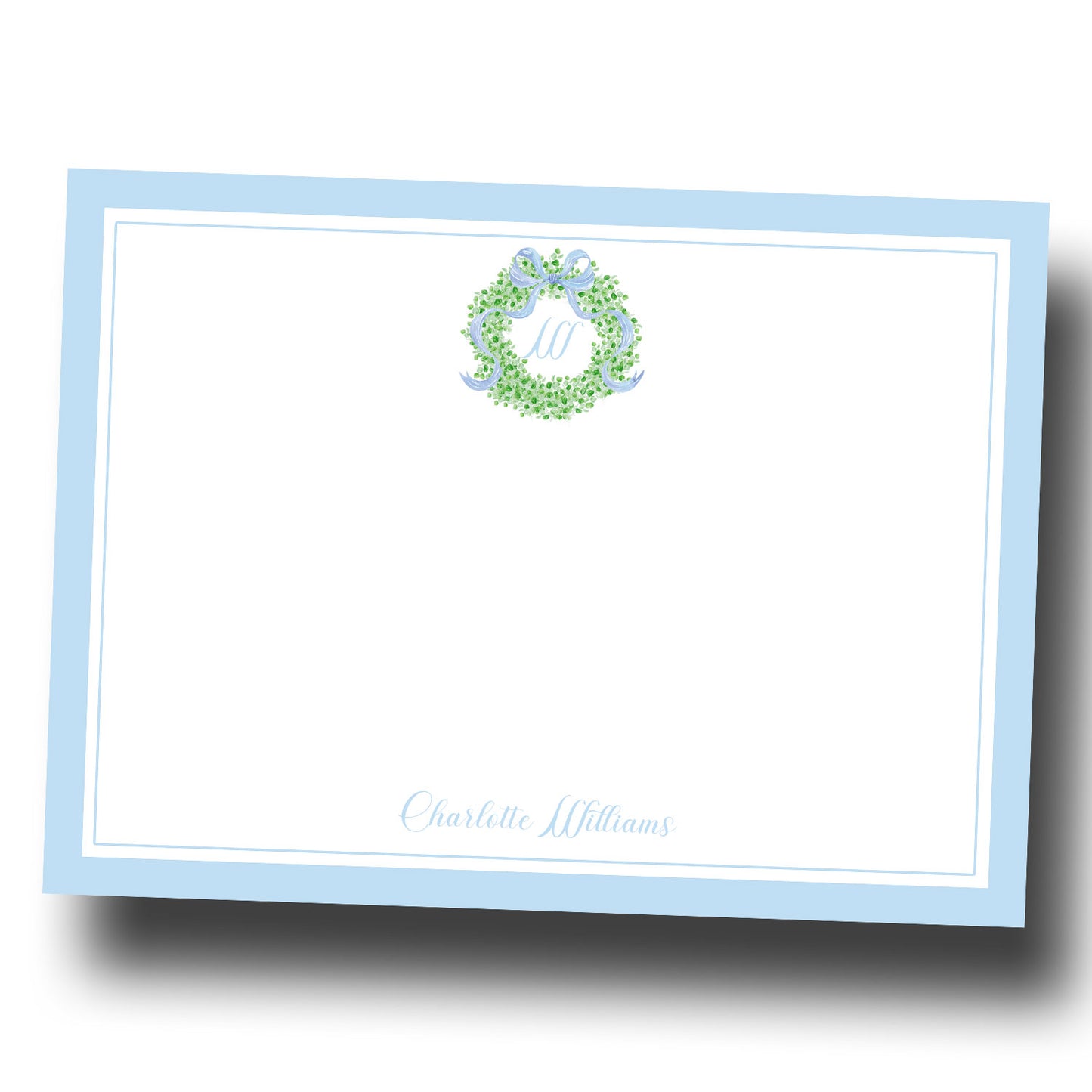 Personalized Note Cards - Monogram Wreath