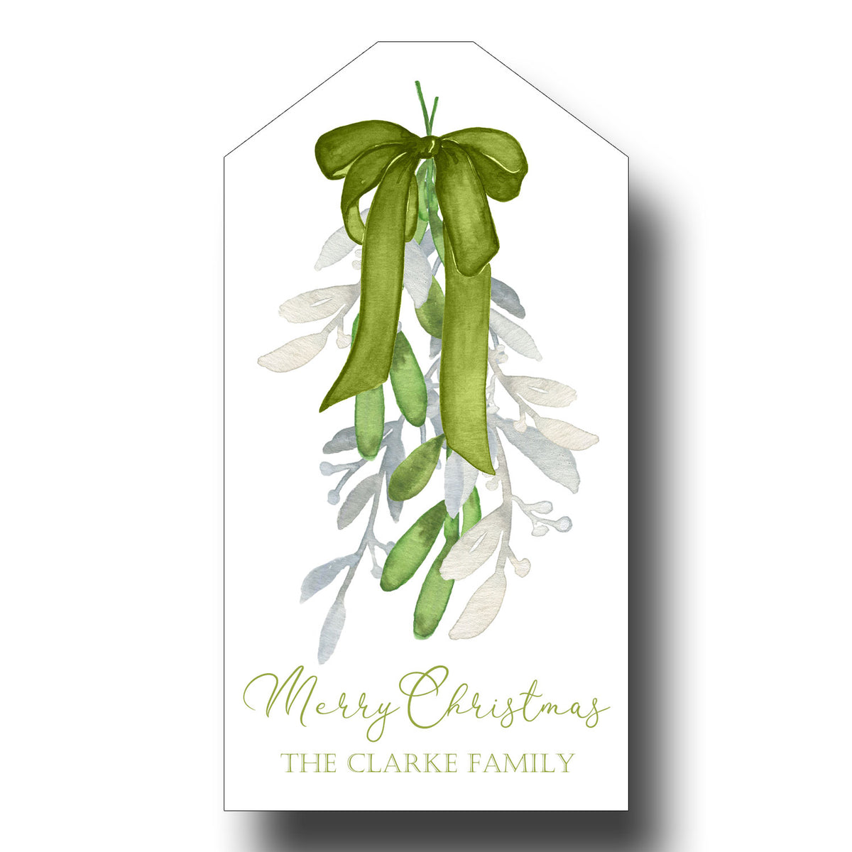 Christmas Gift Tags - Olive Greenery & Bow