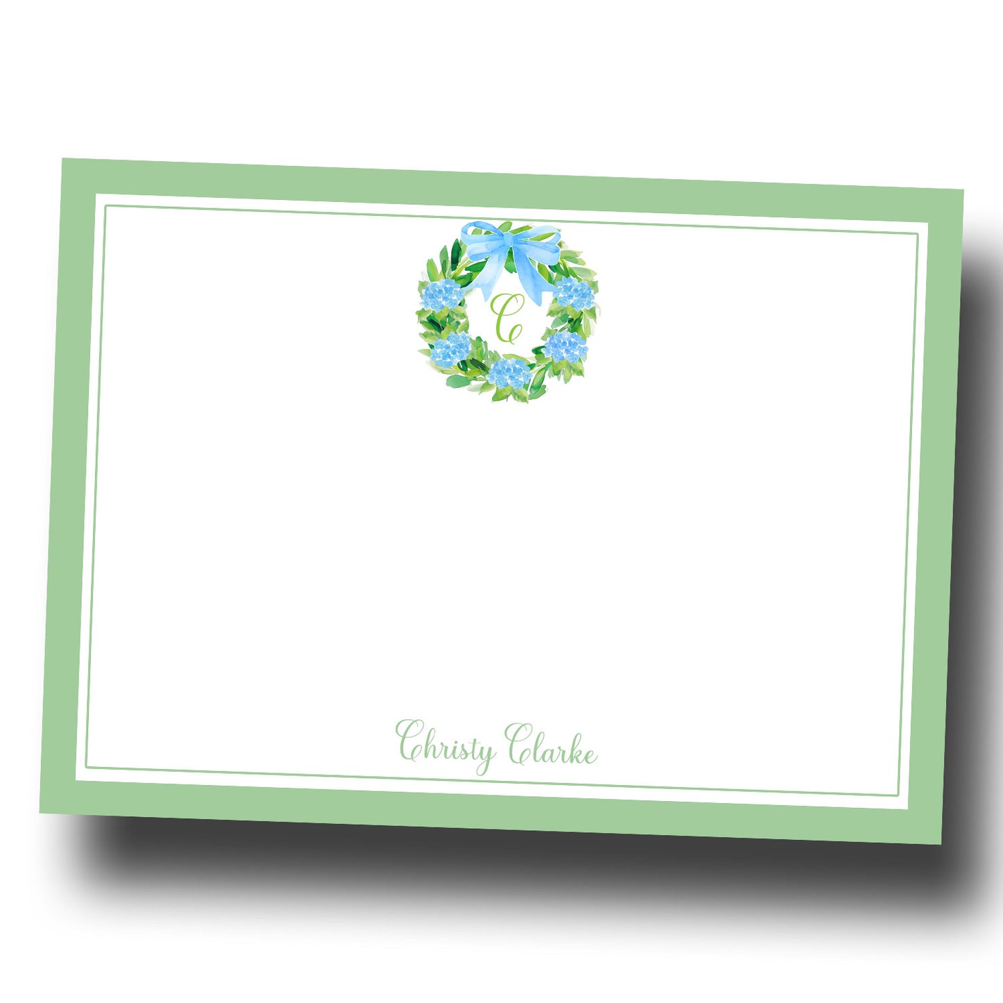 Personalized Note Cards - Monogram Wreath