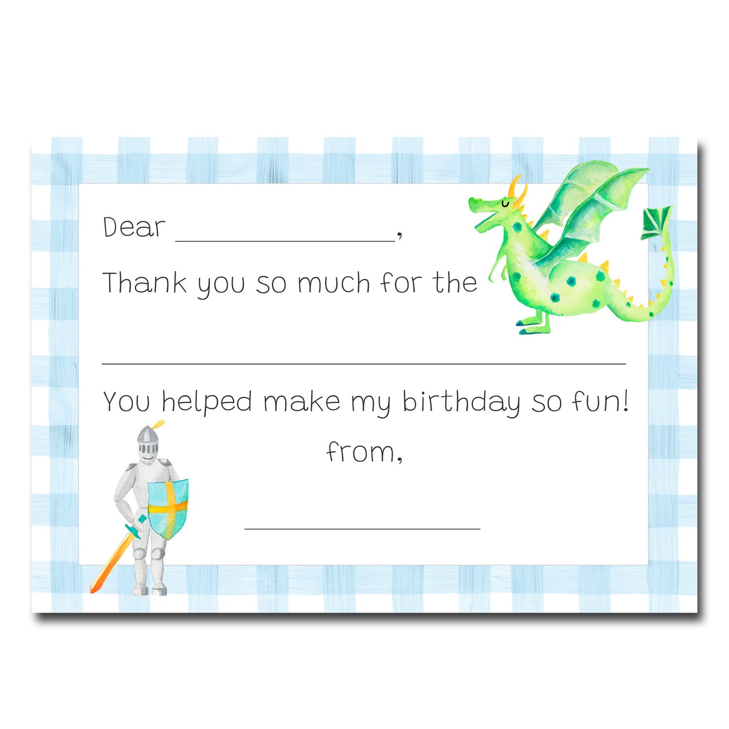 Thank You Notes, Knight & Dragon