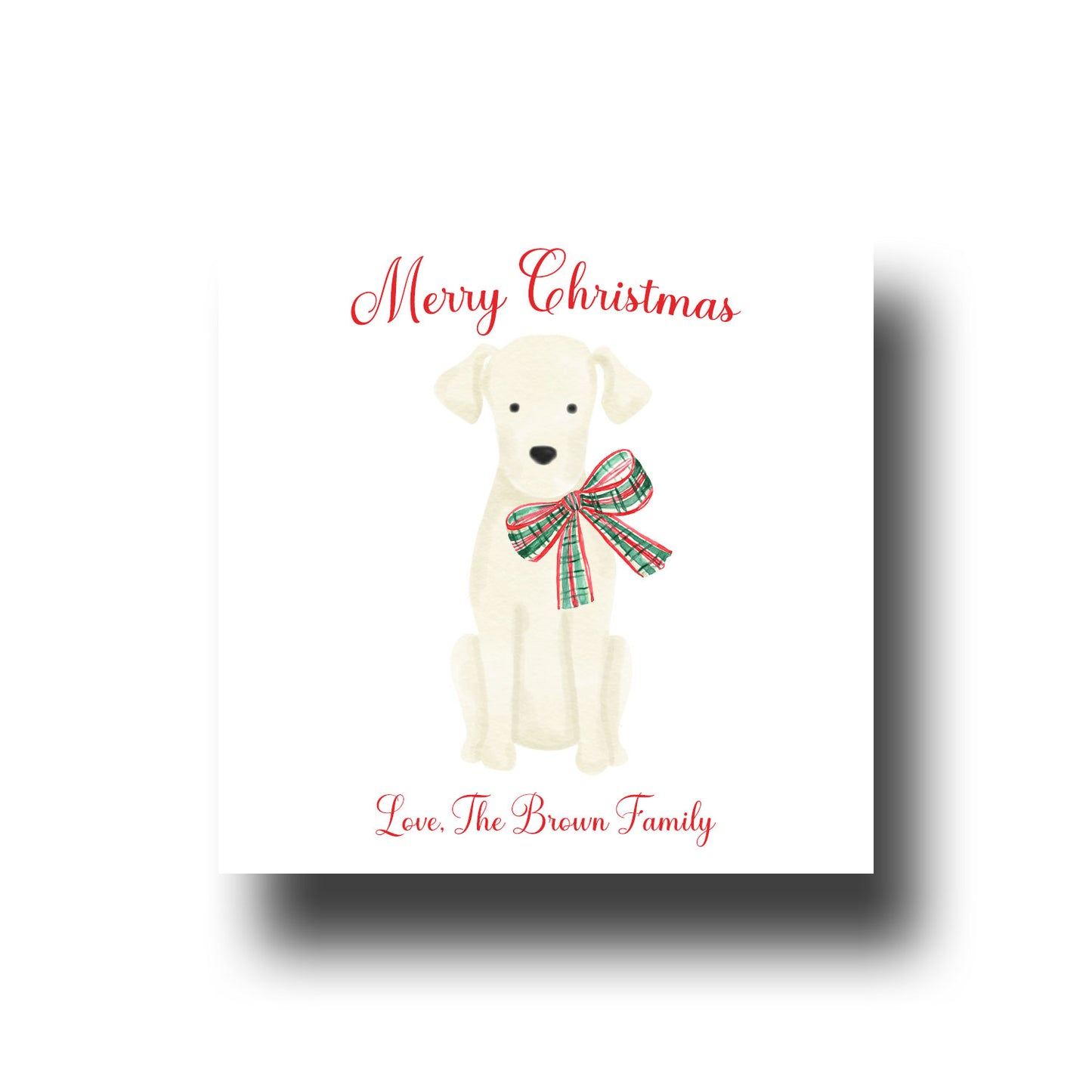 Gift Tags & Stickers - Yellow Lab with Plaid Bow