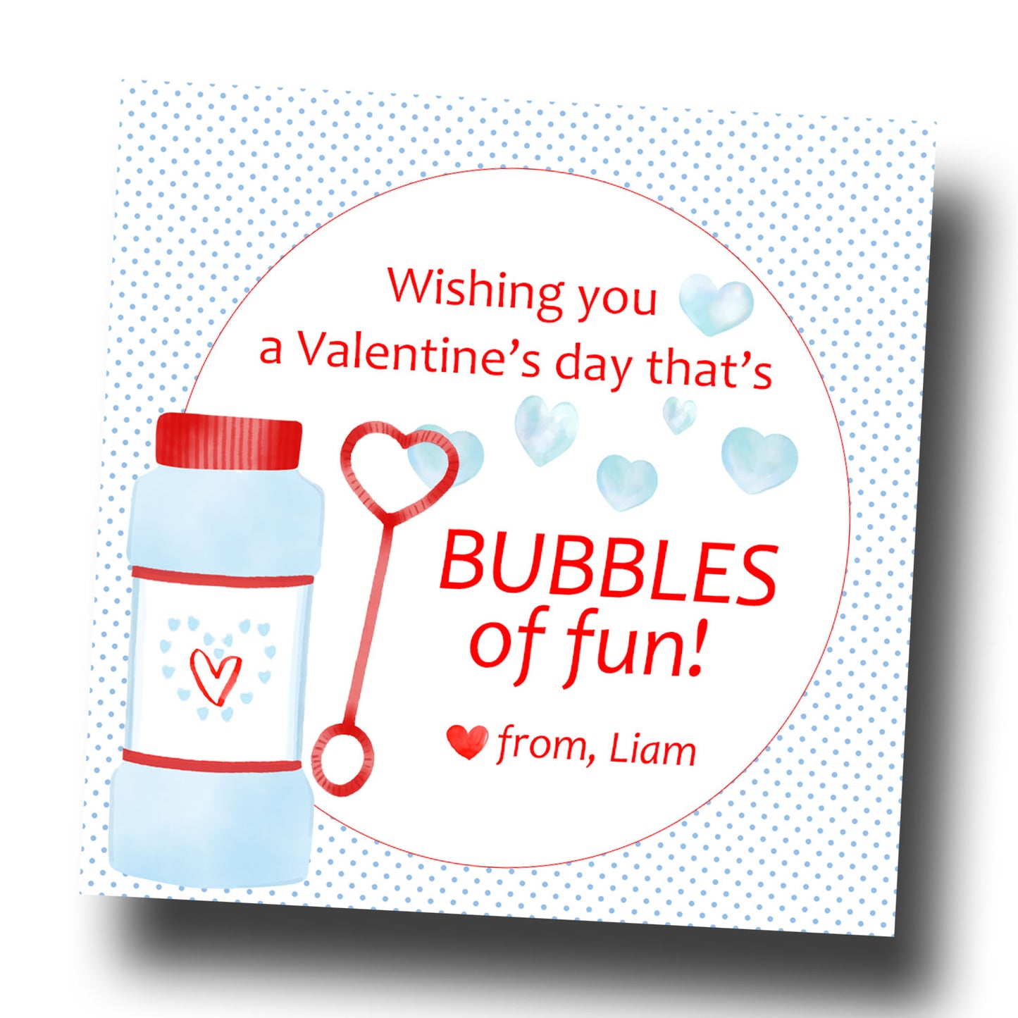 Valentine Tags & Stickers - Bubbles