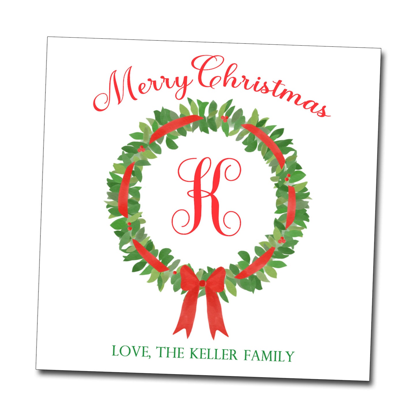 Gift Tags & Stickers - Monogram Wreath