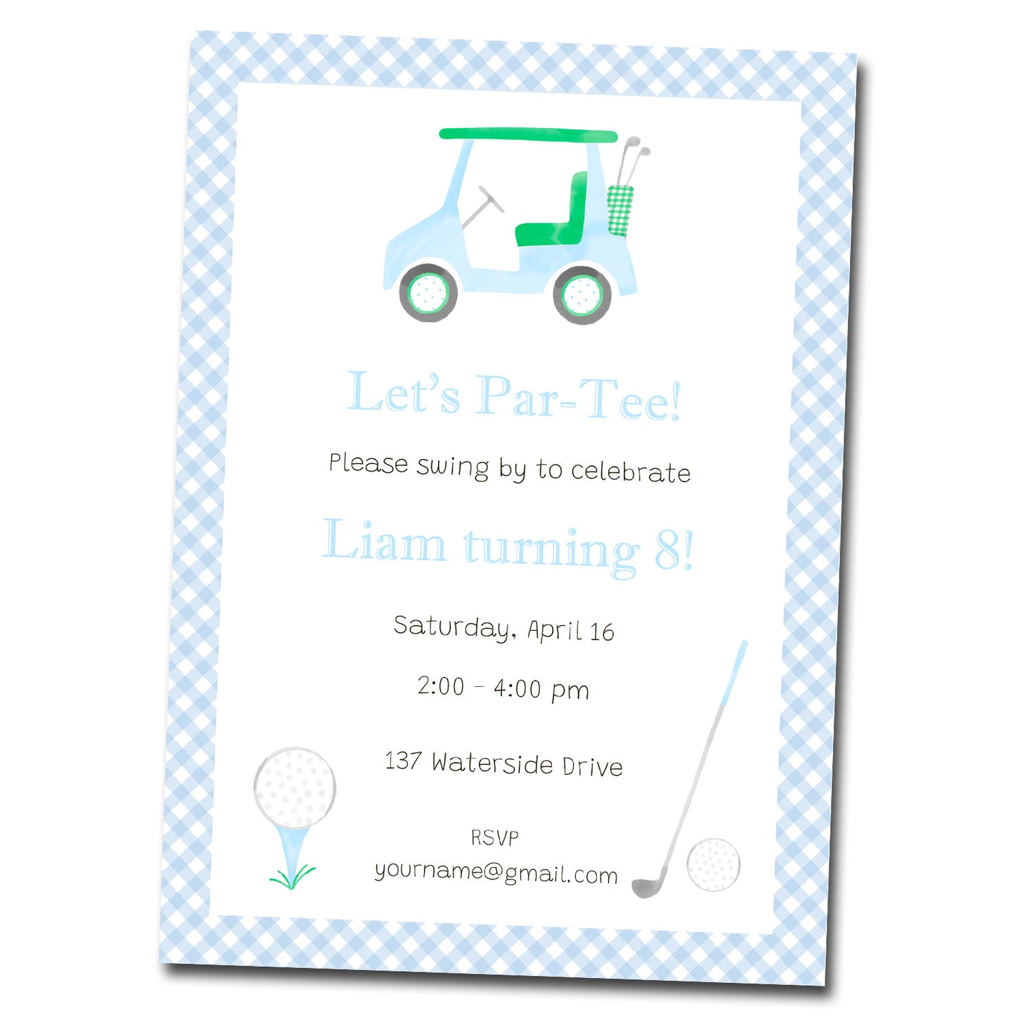 Birthday Invitations - Golf Partee