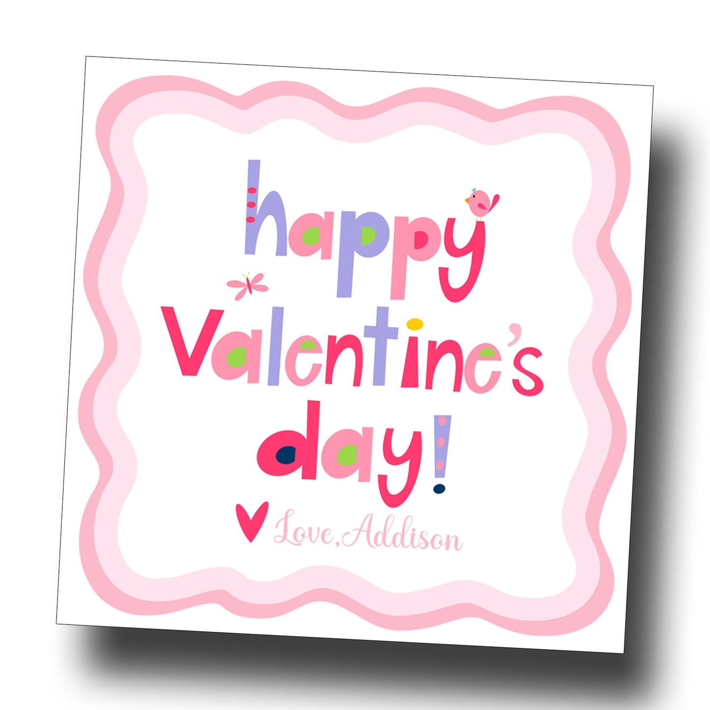 Valentine Tags & Stickers - Fun Colorful Font