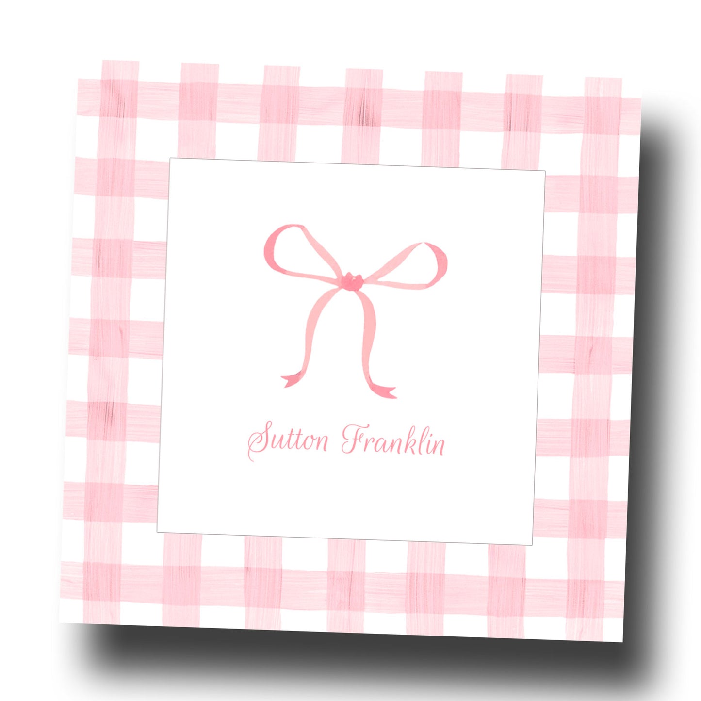 Personalized Enclosure Cards - Pink Bow