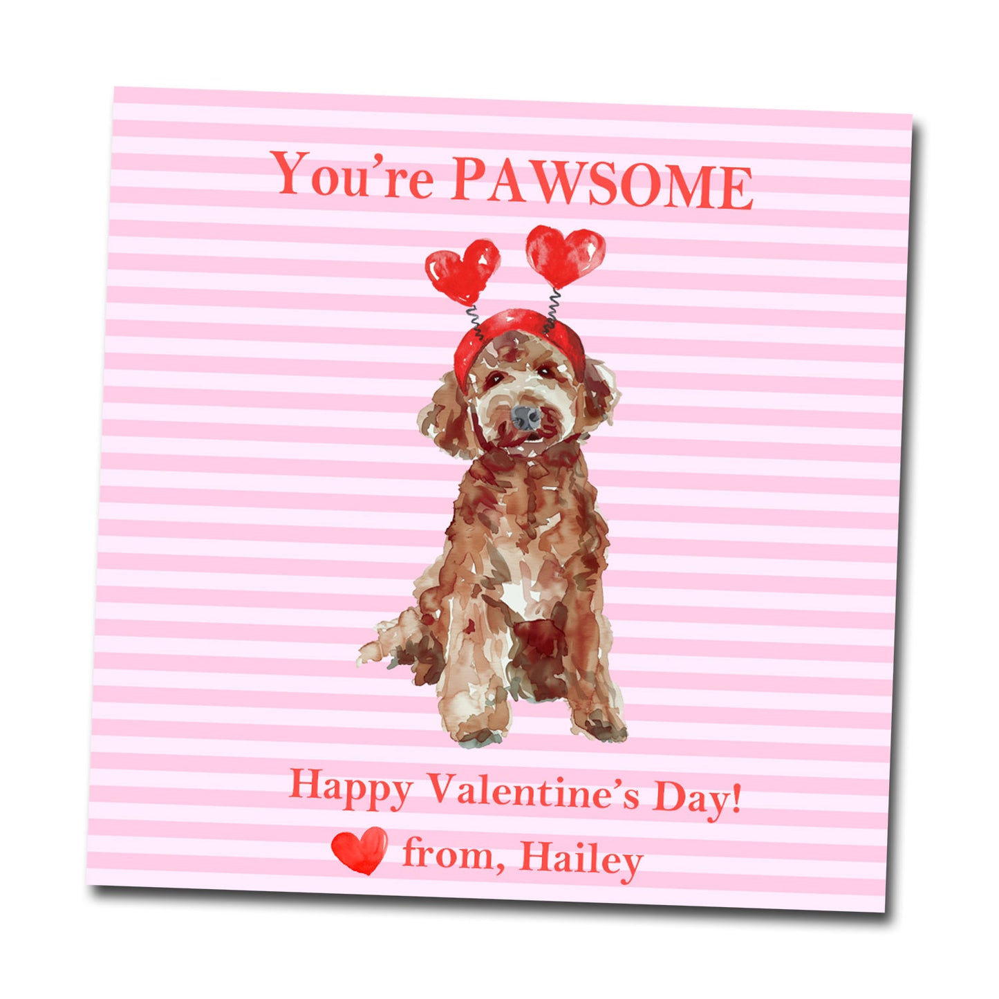 Valentine Tags & Stickers - Goldendoodle