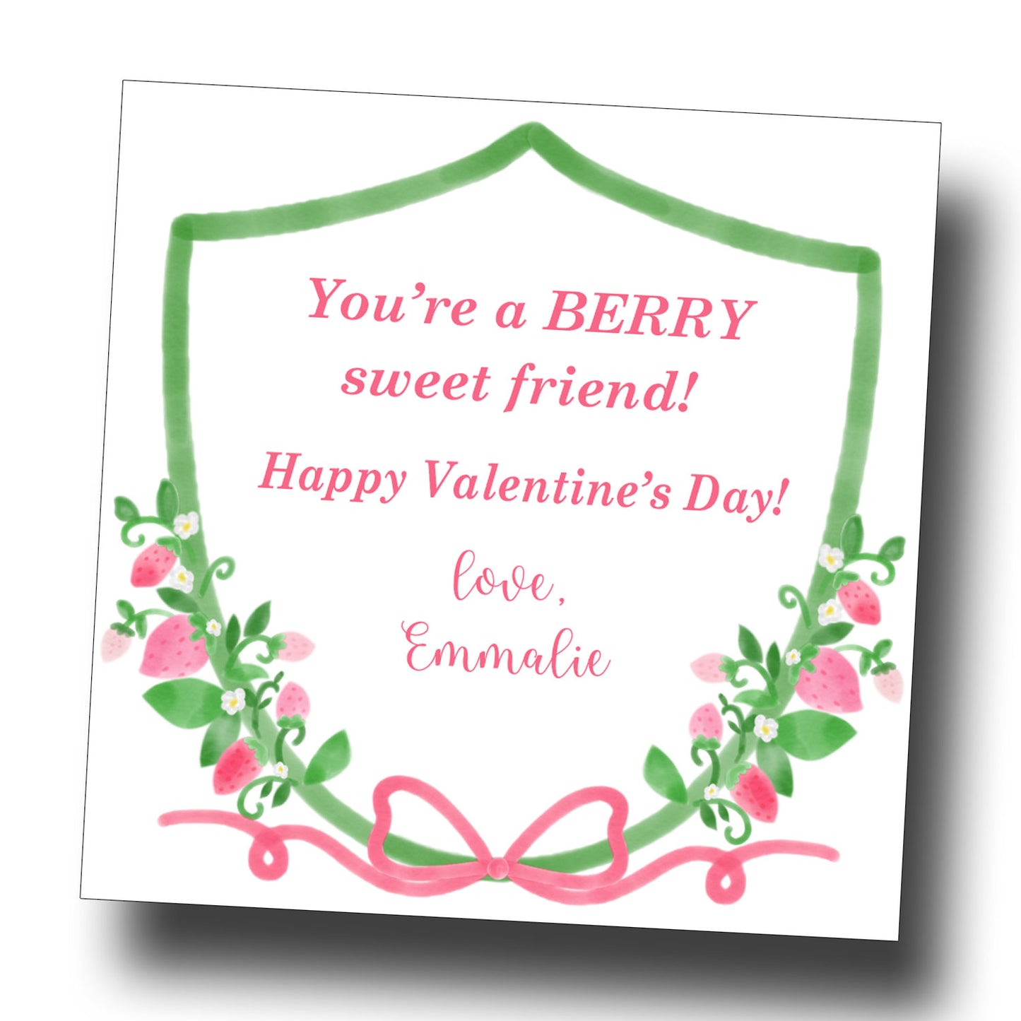 Valentine Tags & Stickers - Strawberry Crest