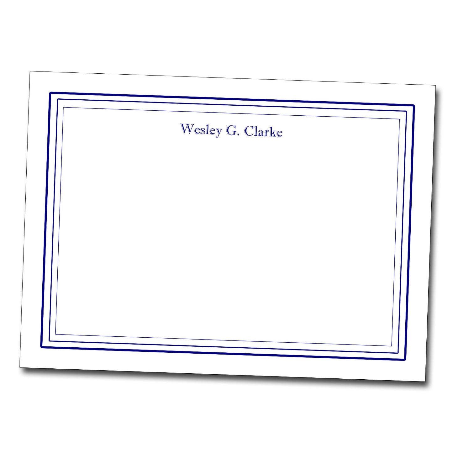 Personalized Note Cards - Navy Border