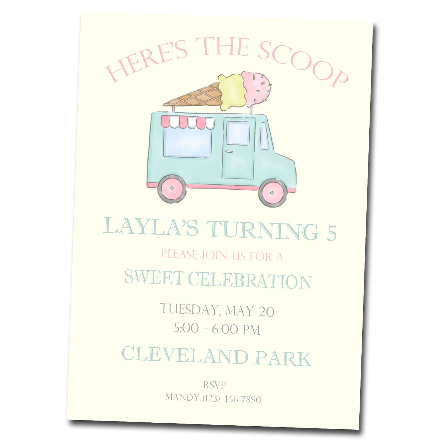 Birthday Invitations, Ice Cream Truck