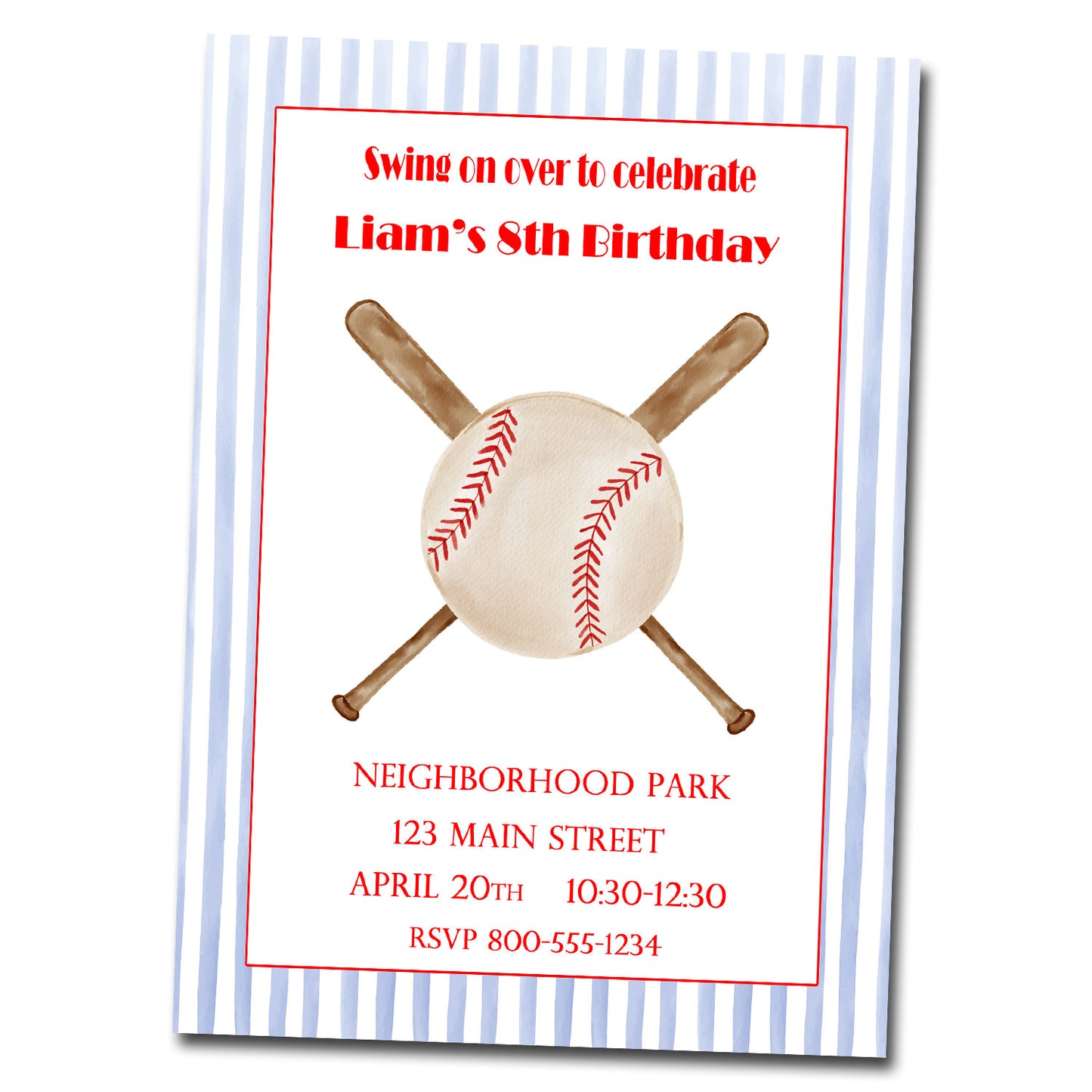 Birthday Invitations, Baseball