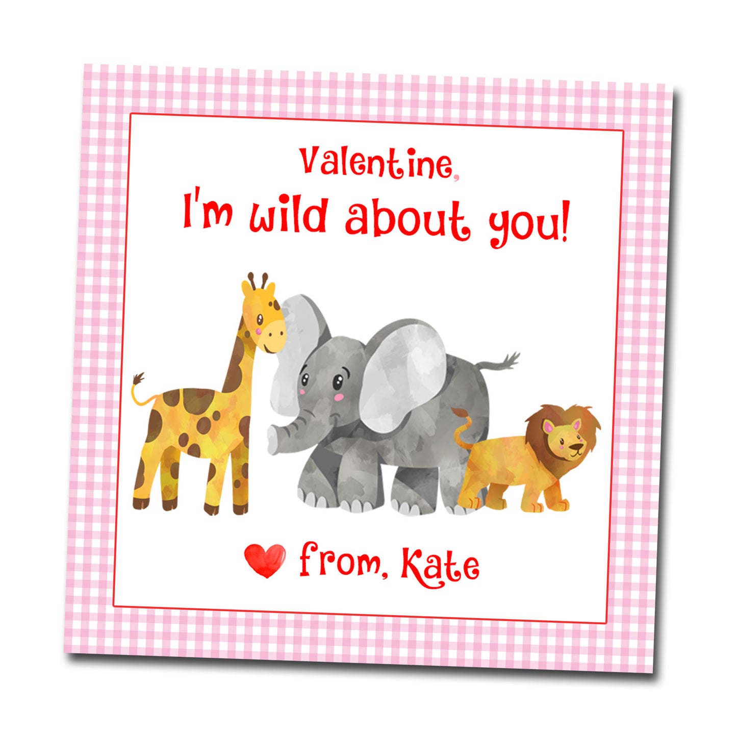 Valentine Tags & Stickers - Wild Animals