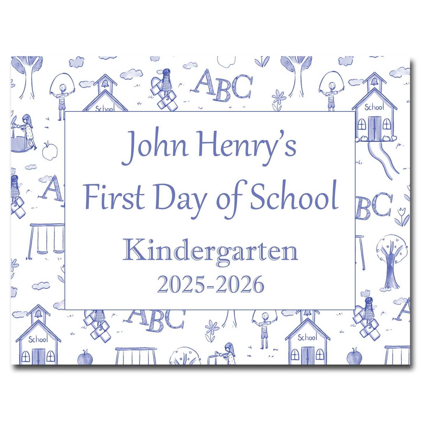 First & Last Day School Sign - Toile