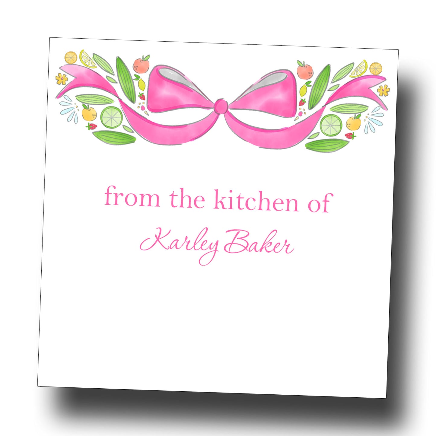 Personalized Enclosure Cards - Fruit Bow
