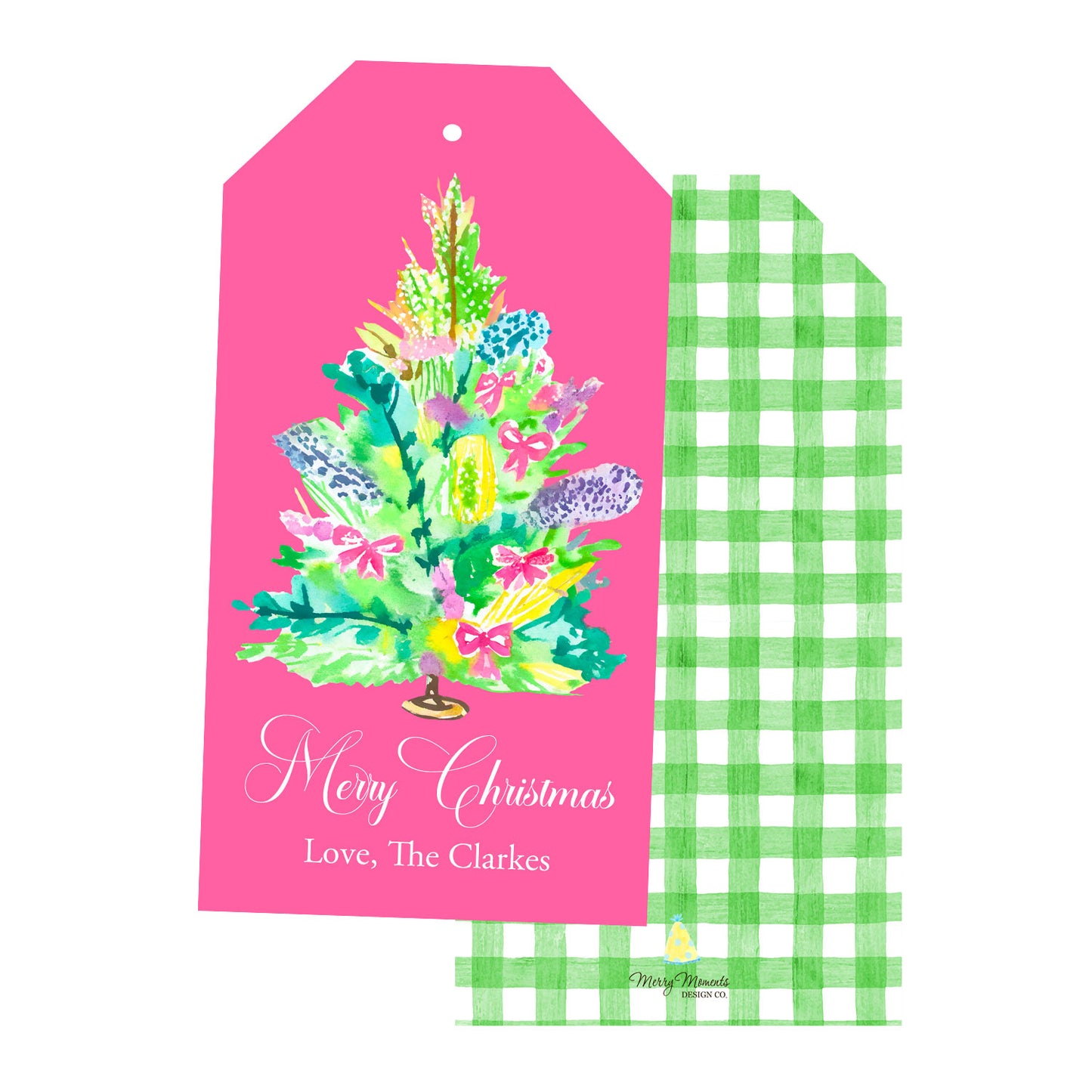 Christmas Gift Tags - Pink Bows Tree