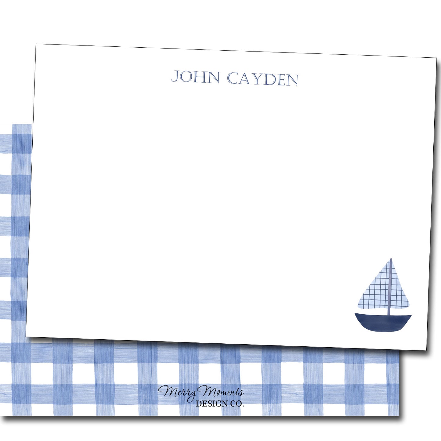Personalized Note Cards - Sailboat
