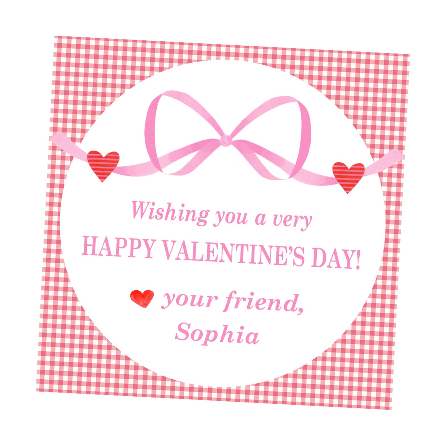 Valentine Tags & Stickers - Hearts and Bow