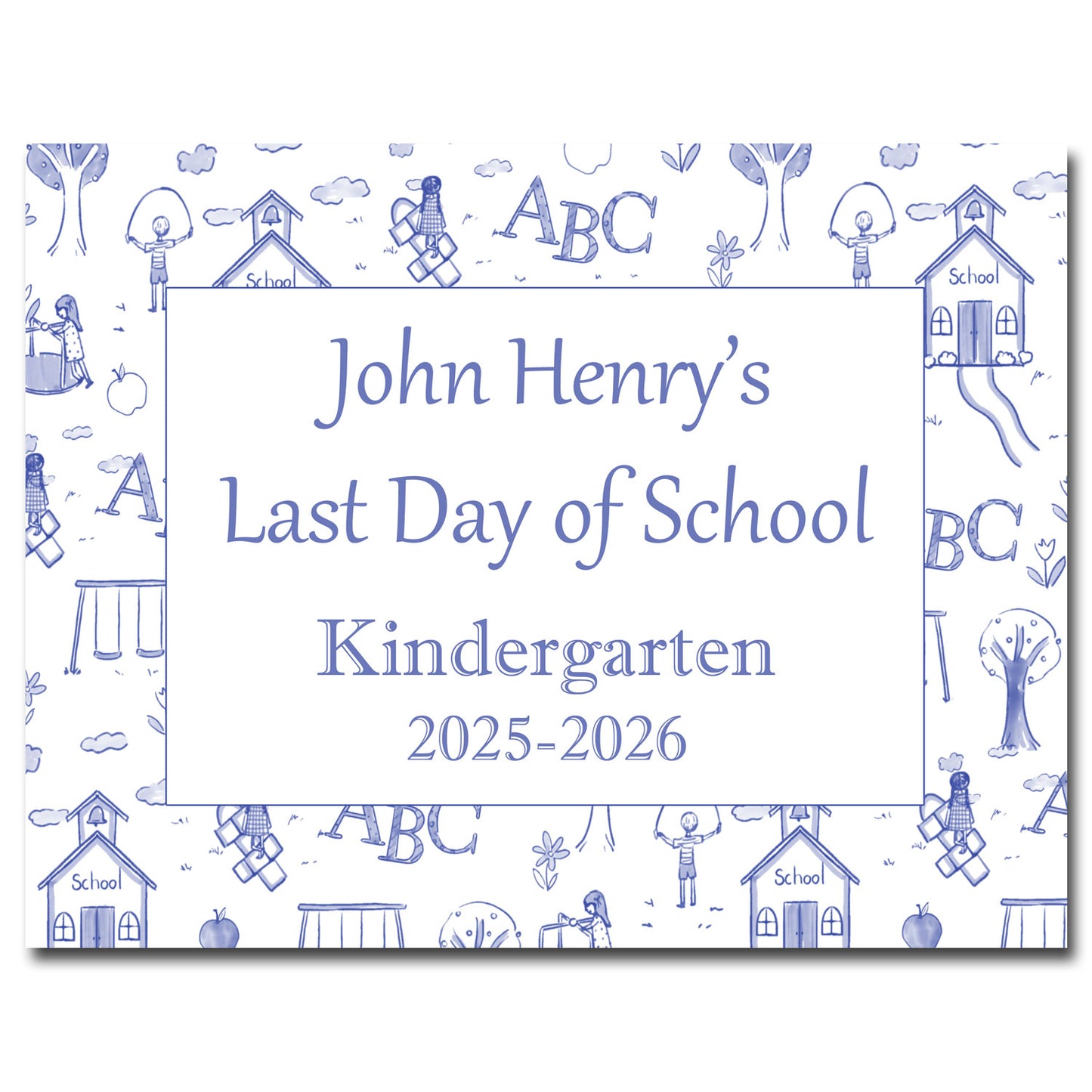 First & Last Day School Sign - Toile