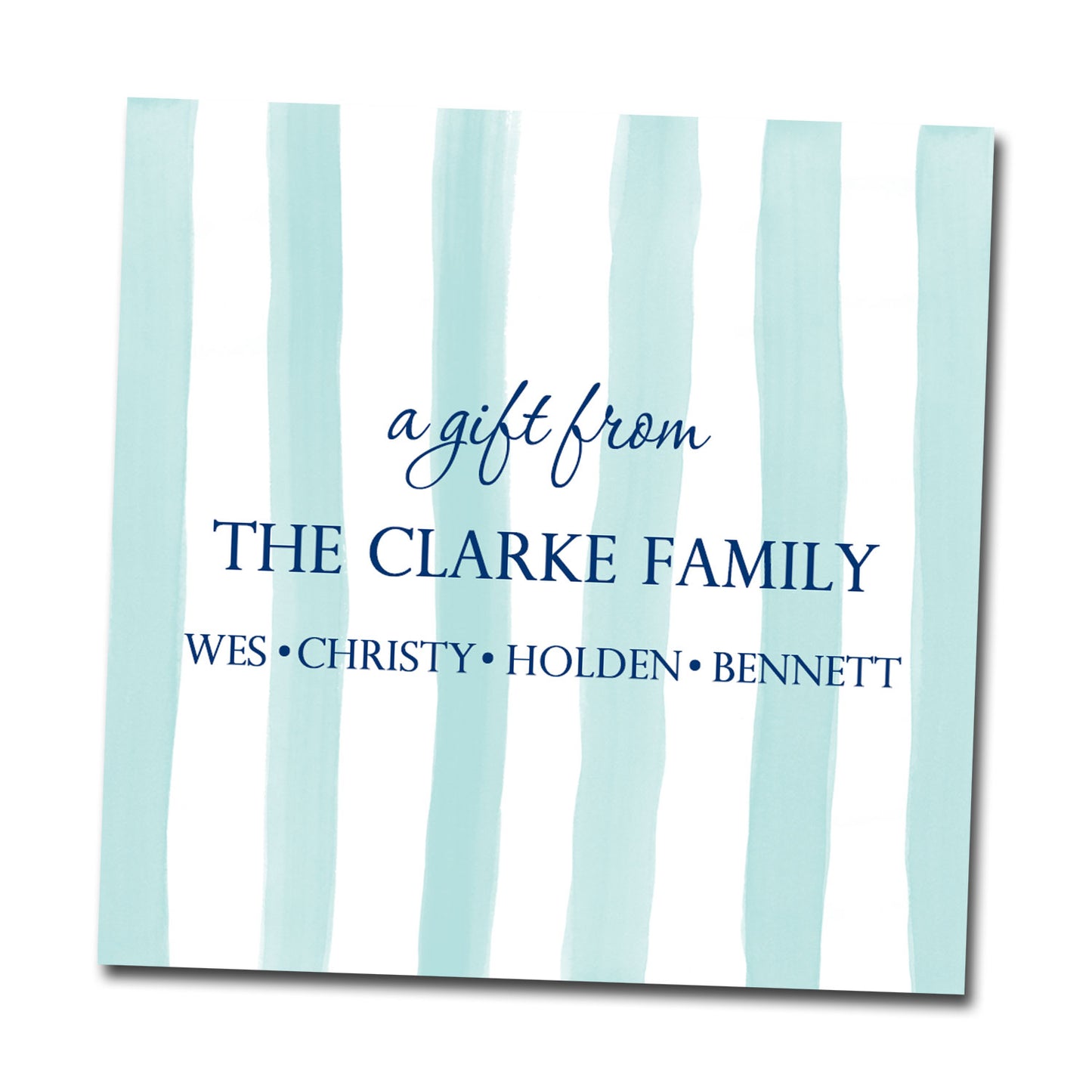 Personalized Enclosure Cards - Family Stripe