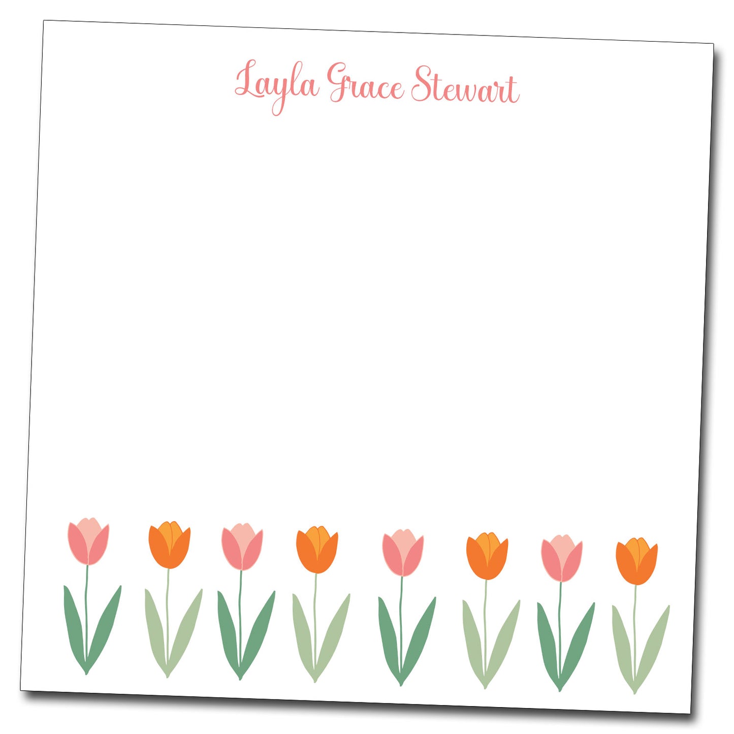 Personalized Notepad - Tulips