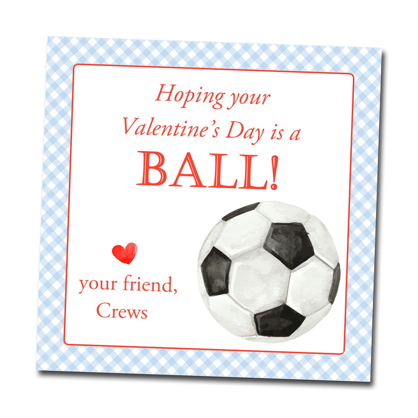 Valentine Tags & Stickers - Soccer