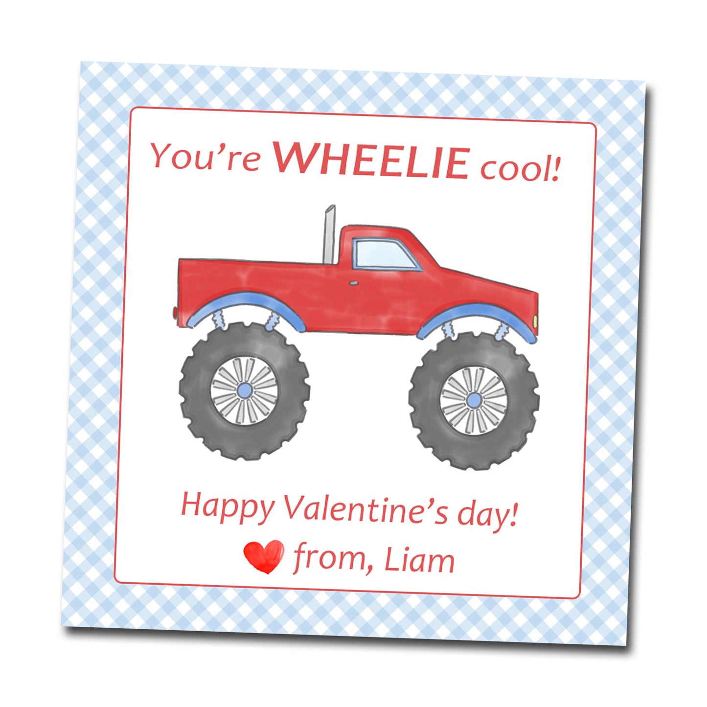 Valentine Tags & Stickers - Monster Truck