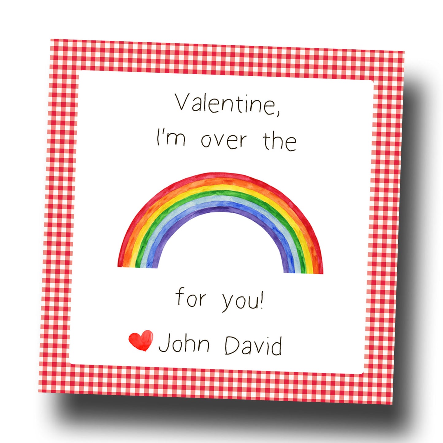Valentine Tags & Stickers - Rainbow