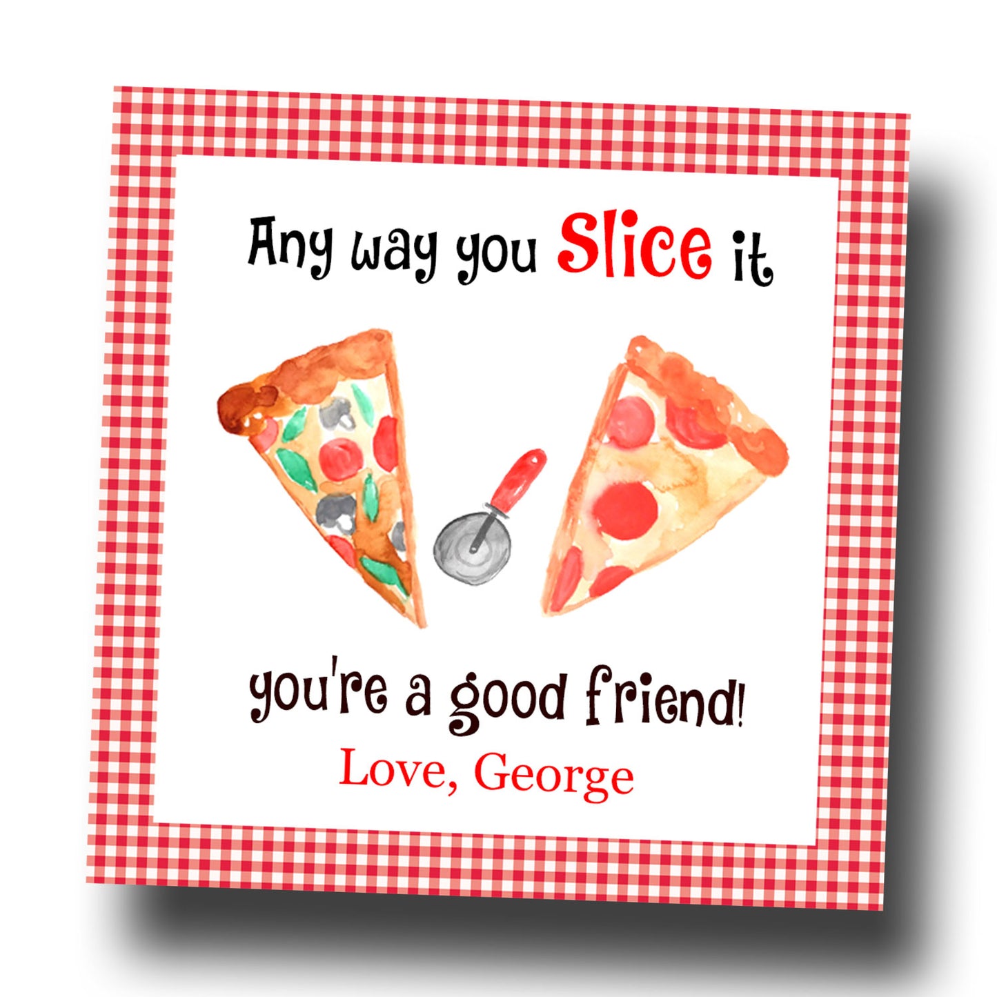 Valentine Tags & Stickers - Pizza