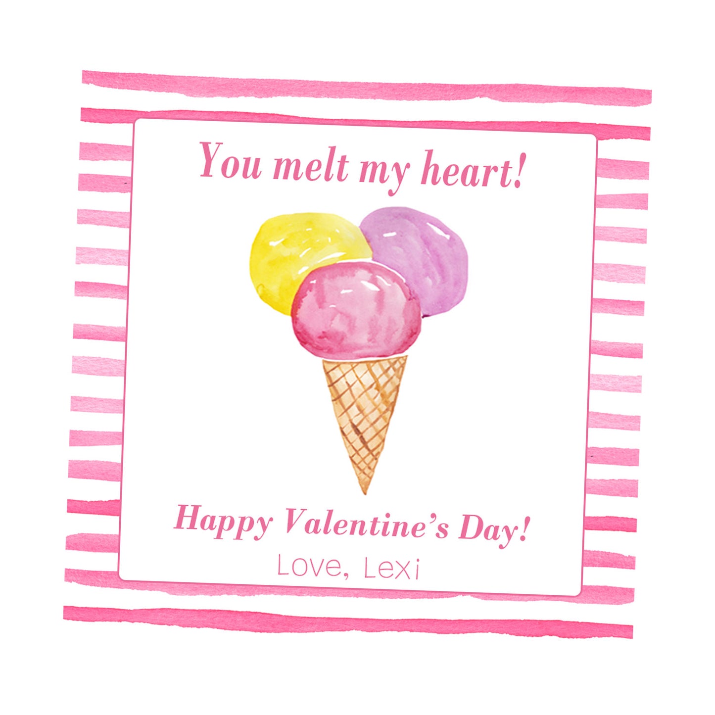 Valentine Tags & Stickers - Ice Cream