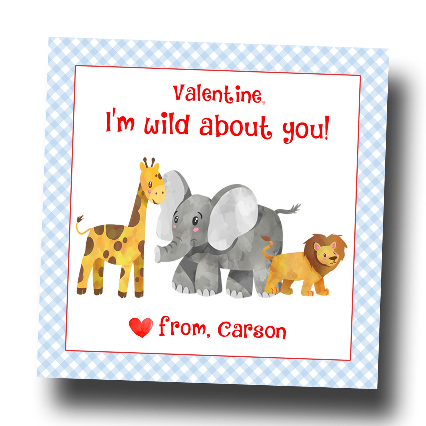 Valentine Tags & Stickers - Wild Animals